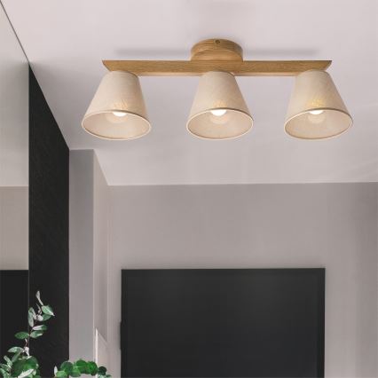 Brilagi - LED  Plafonnier ANTHONY 3xE14/40W/230V chêne/beige