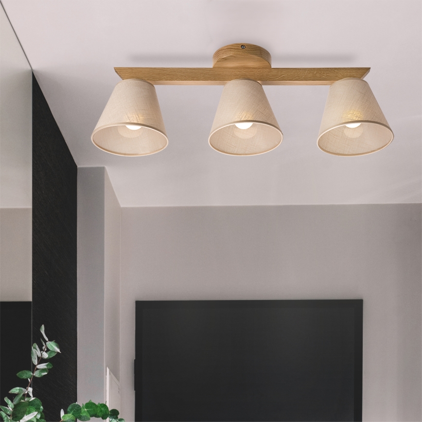 Brilagi - LED  Plafonnier ANTHONY 3xE14/40W/230V chêne/beige