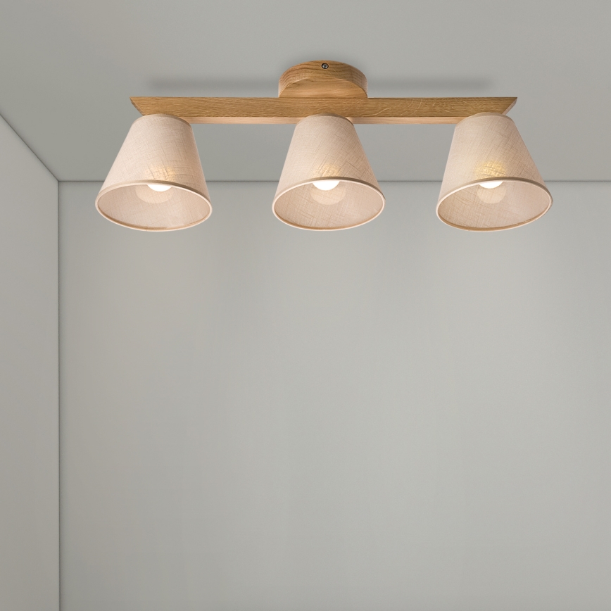 Brilagi - LED  Plafonnier ANTHONY 3xE14/40W/230V chêne/beige