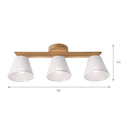 Brilagi - LED  Plafonnier ANTHONY 3xE14/40W/230V chêne/blanc