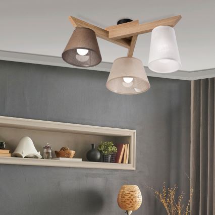 Brilagi - LED  Plafonnier ANTHONY 3xE14/40W/230V chêne