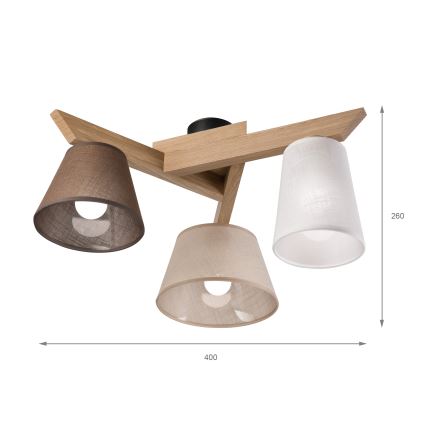 Brilagi - LED  Plafonnier ANTHONY 3xE14/40W/230V chêne