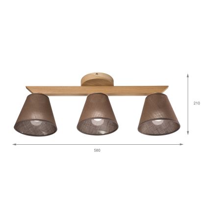 Brilagi - LED  Plafonnier ANTHONY 3xE14/40W/230V chêne/marron