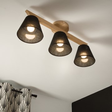 Brilagi - LED  Plafonnier ANTHONY 3xE14/40W/230V chêne/noir