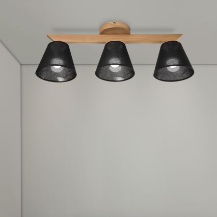 Brilagi - LED  Plafonnier ANTHONY 3xE14/40W/230V chêne/noir
