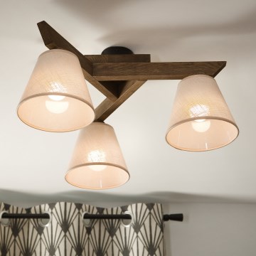 Brilagi - LED  Plafonnier ANTHONY 3xE14/40W/230V chêne noyer/beige