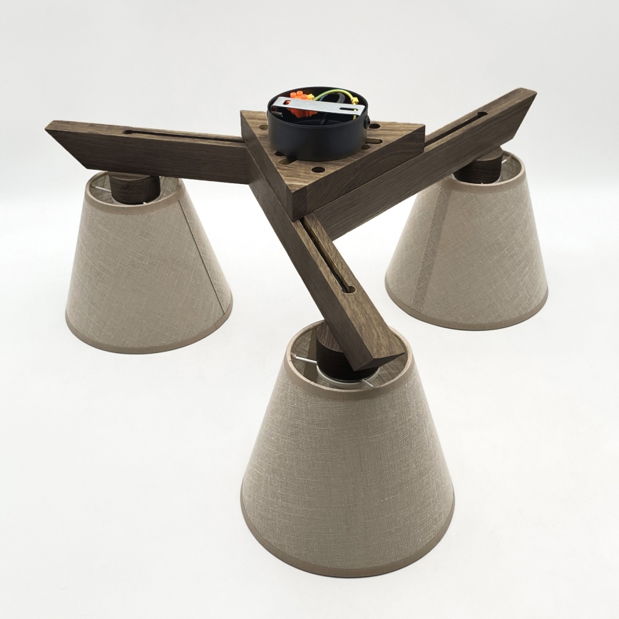 Brilagi - LED  Plafonnier ANTHONY 3xE14/40W/230V chêne noyer/beige