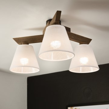 Brilagi - LED  Plafonnier ANTHONY 3xE14/40W/230V chêne noyer/blanc