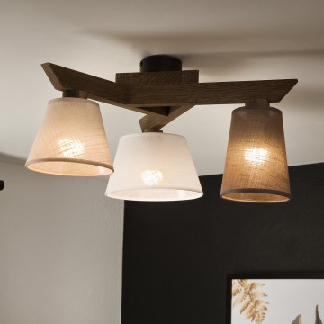 Brilagi - LED  Plafonnier ANTHONY 3xE14/40W/230V chêne noyer