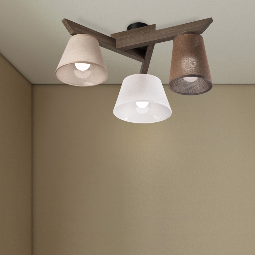 Brilagi - LED  Plafonnier ANTHONY 3xE14/40W/230V chêne noyer