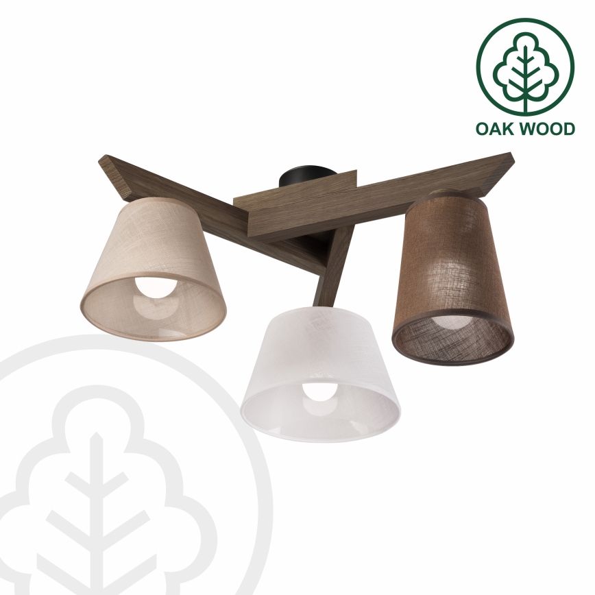 Brilagi - LED  Plafonnier ANTHONY 3xE14/40W/230V chêne noyer