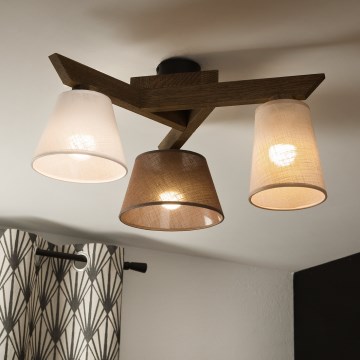 Brilagi - LED  Plafonnier ANTHONY 3xE14/40W/230V chêne noyer