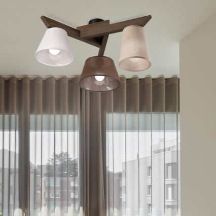 Brilagi - LED  Plafonnier ANTHONY 3xE14/40W/230V chêne noyer