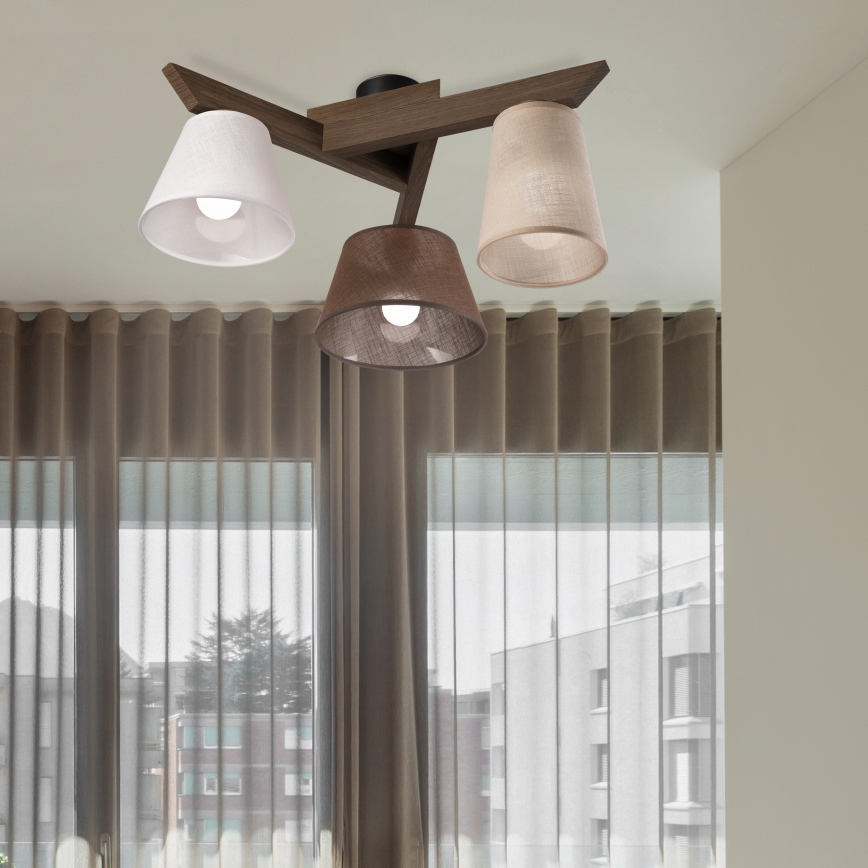 Brilagi - LED  Plafonnier ANTHONY 3xE14/40W/230V chêne noyer