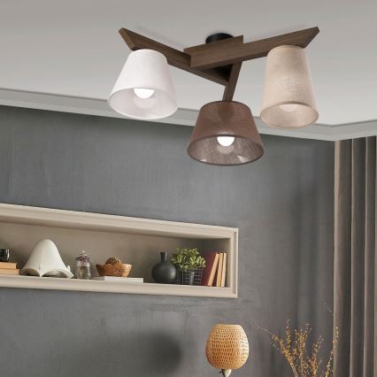 Brilagi - LED  Plafonnier ANTHONY 3xE14/40W/230V chêne noyer
