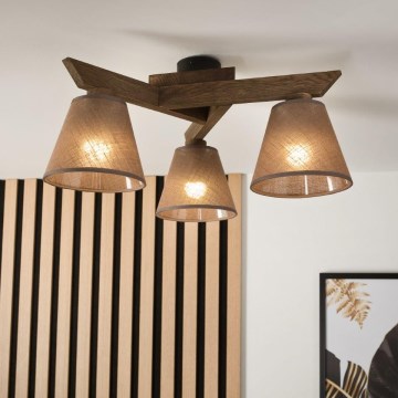 Brilagi - LED  Plafonnier ANTHONY 3xE14/40W/230V chêne noyer/marron