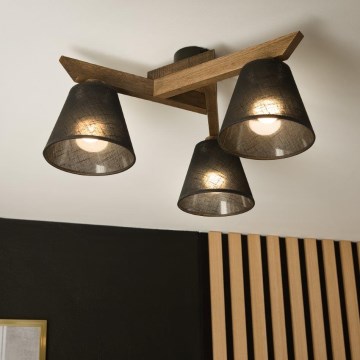 Brilagi - LED  Plafonnier ANTHONY 3xE14/40W/230V chêne noyer/noir