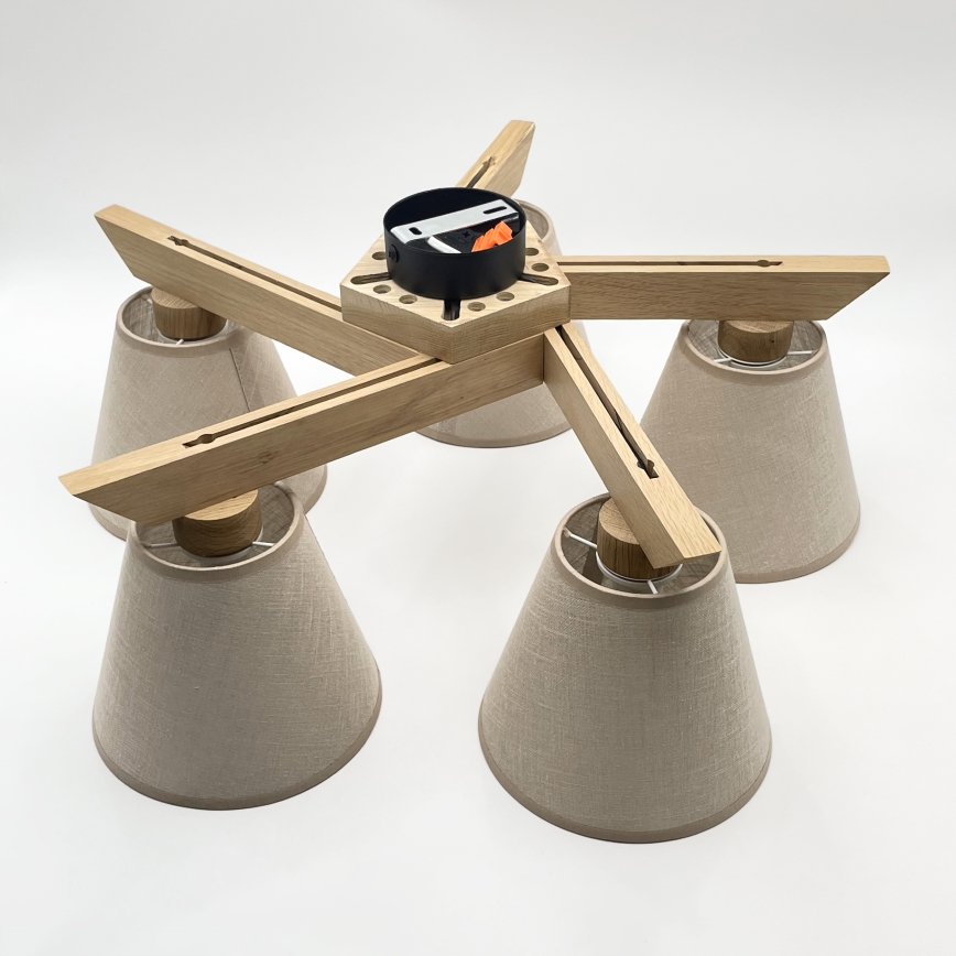 Brilagi - LED  Plafonnier ANTHONY 5xE14/40W/230V chêne/beige
