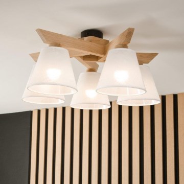 Brilagi - LED  Plafonnier ANTHONY 5xE14/40W/230V chêne/blanc