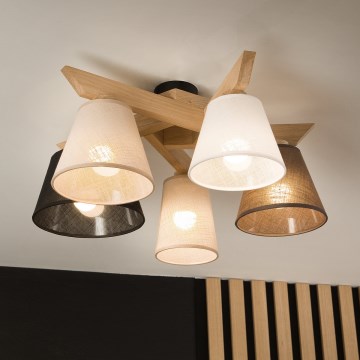 Brilagi - LED  Plafonnier ANTHONY 5xE14/40W/230V chêne