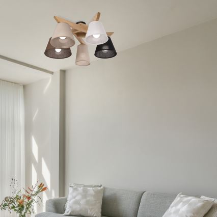 Brilagi - LED  Plafonnier ANTHONY 5xE14/40W/230V chêne