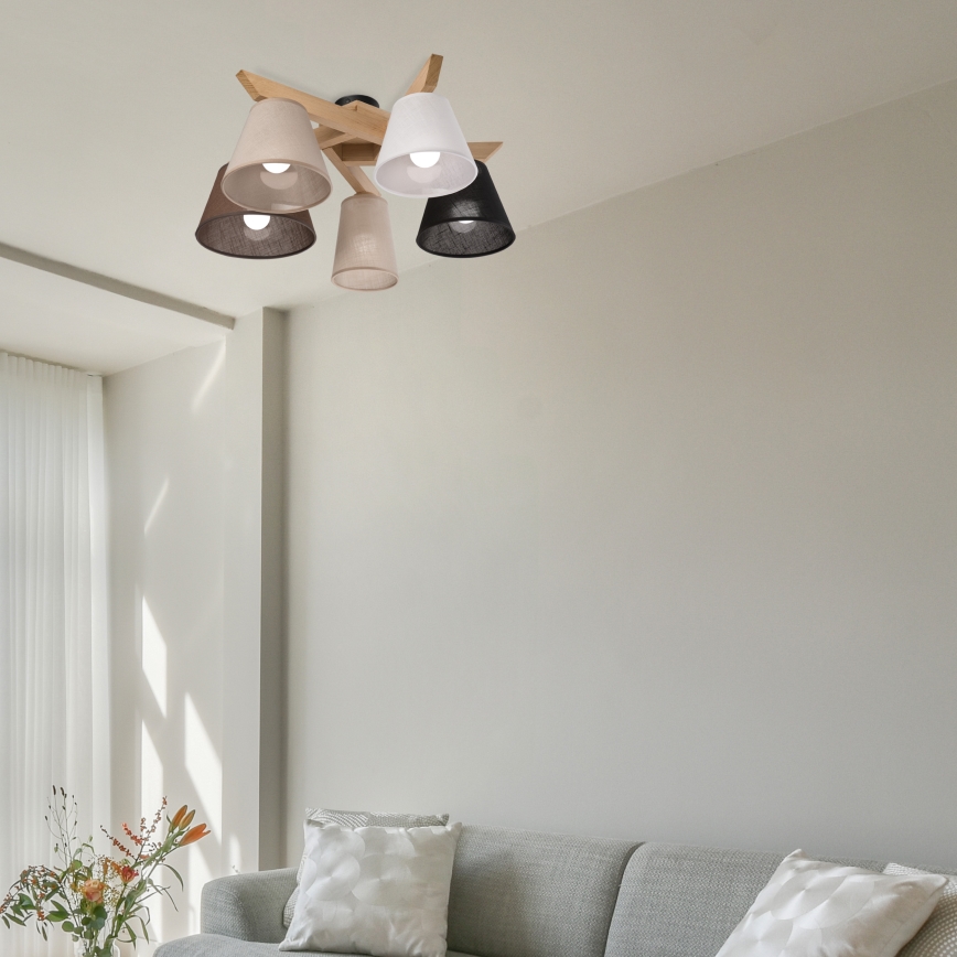 Brilagi - LED  Plafonnier ANTHONY 5xE14/40W/230V chêne