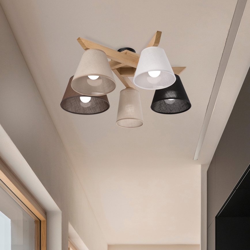 Brilagi - LED  Plafonnier ANTHONY 5xE14/40W/230V chêne