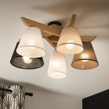 Brilagi - LED  Plafonnier ANTHONY 5xE14/40W/230V chêne