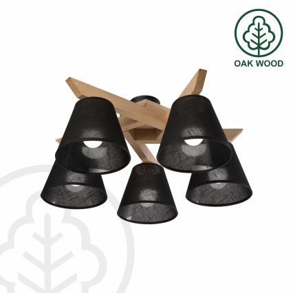 Brilagi - LED  Plafonnier ANTHONY 5xE14/40W/230V chêne/noir