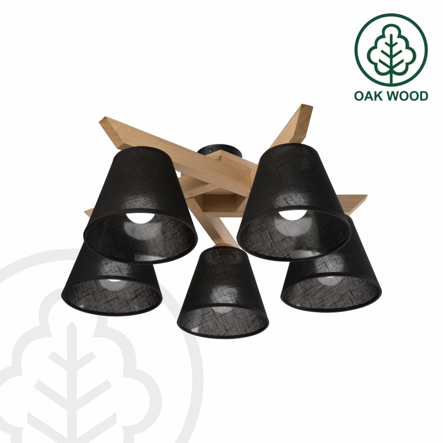 Brilagi - LED  Plafonnier ANTHONY 5xE14/40W/230V chêne/noir