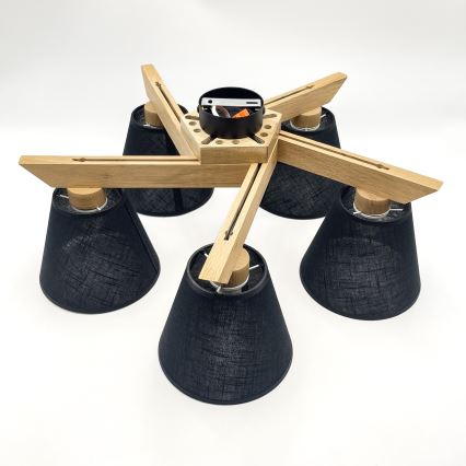 Brilagi - LED  Plafonnier ANTHONY 5xE14/40W/230V chêne/noir