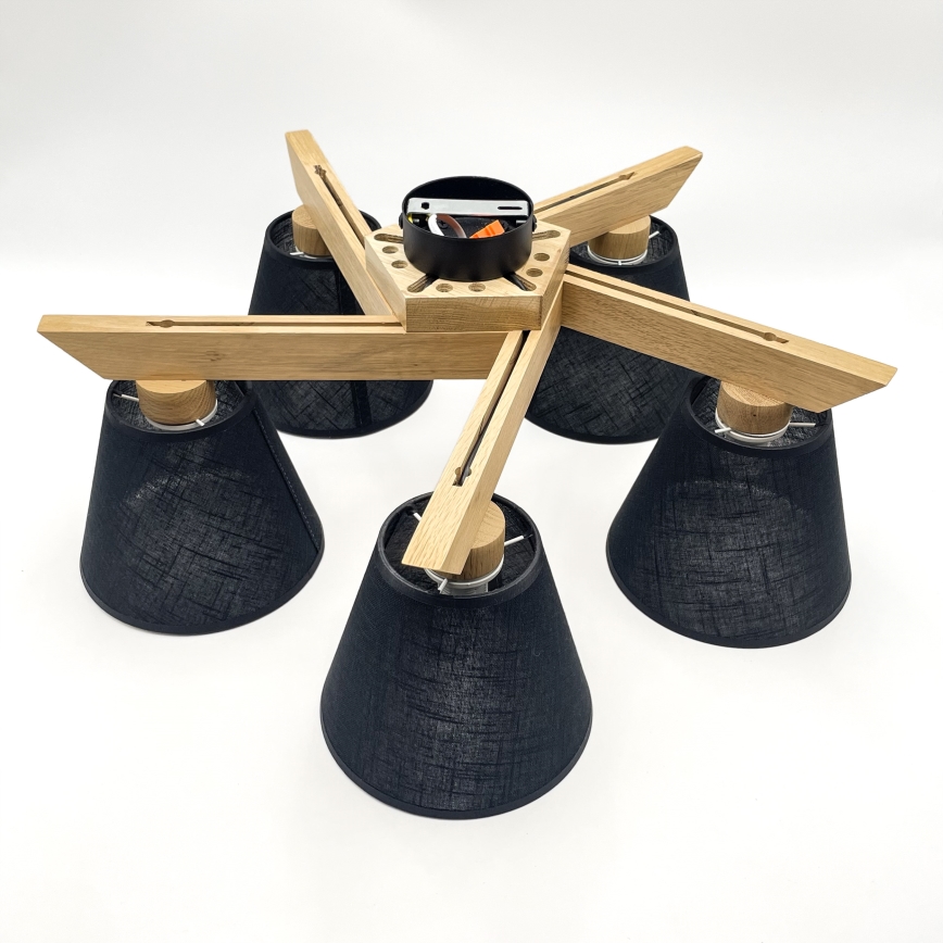 Brilagi - LED  Plafonnier ANTHONY 5xE14/40W/230V chêne/noir