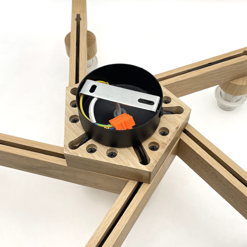 Brilagi - LED  Plafonnier ANTHONY 5xE14/40W/230V chêne/noir