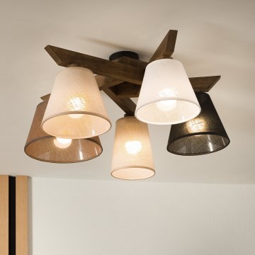 Brilagi - LED  Plafonnier ANTHONY 5xE14/40W/230V chêne noyer