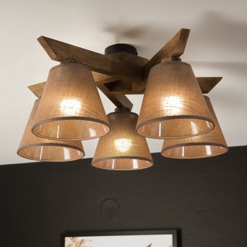 Brilagi - LED  Plafonnier ANTHONY 5xE14/40W/230V chêne noyer/marron