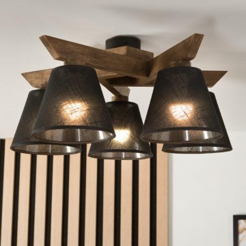 Brilagi - LED  Plafonnier ANTHONY 5xE14/40W/230V chêne noyer/noir