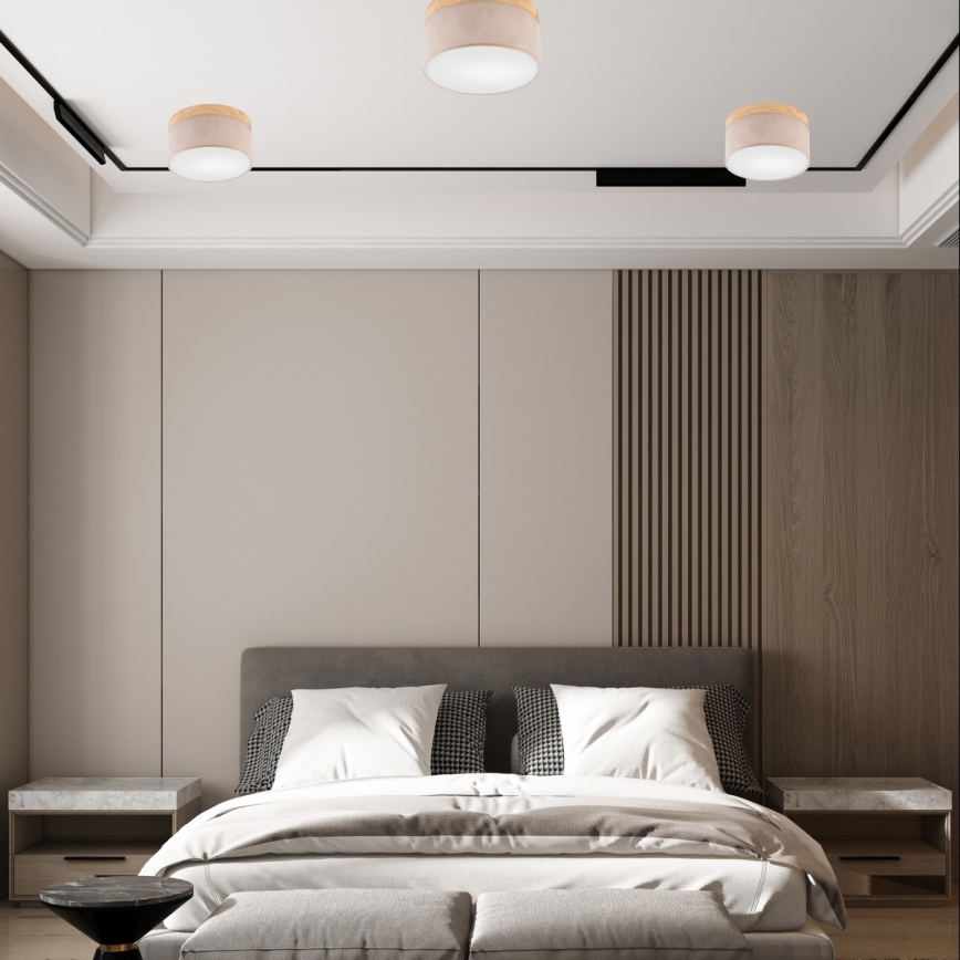 Brilagi - LED Plafonnier BELLADONNA 1xE27/15W/230V d.30 cm beige/pin