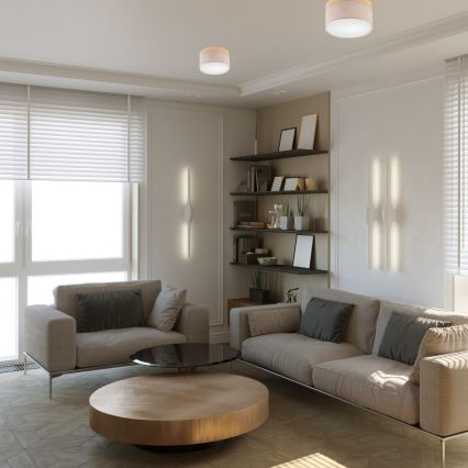 Brilagi - LED Plafonnier BELLADONNA 1xE27/15W/230V d.30 cm beige/pin