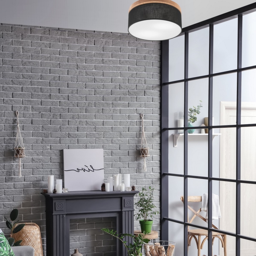 Brilagi - LED Plafonnier BELLADONNA 2xE27/15W/230V d. 40 cm noir/chêne
