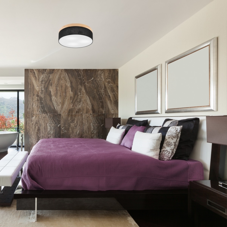 Brilagi - LED Plafonnier BELLADONNA 3xE27/15W/230V d.50 cm noir/pin