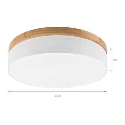 Brilagi - LED Plafonnier BELLADONNA LED/36W/230V Ø 50 cm blanc/chêne