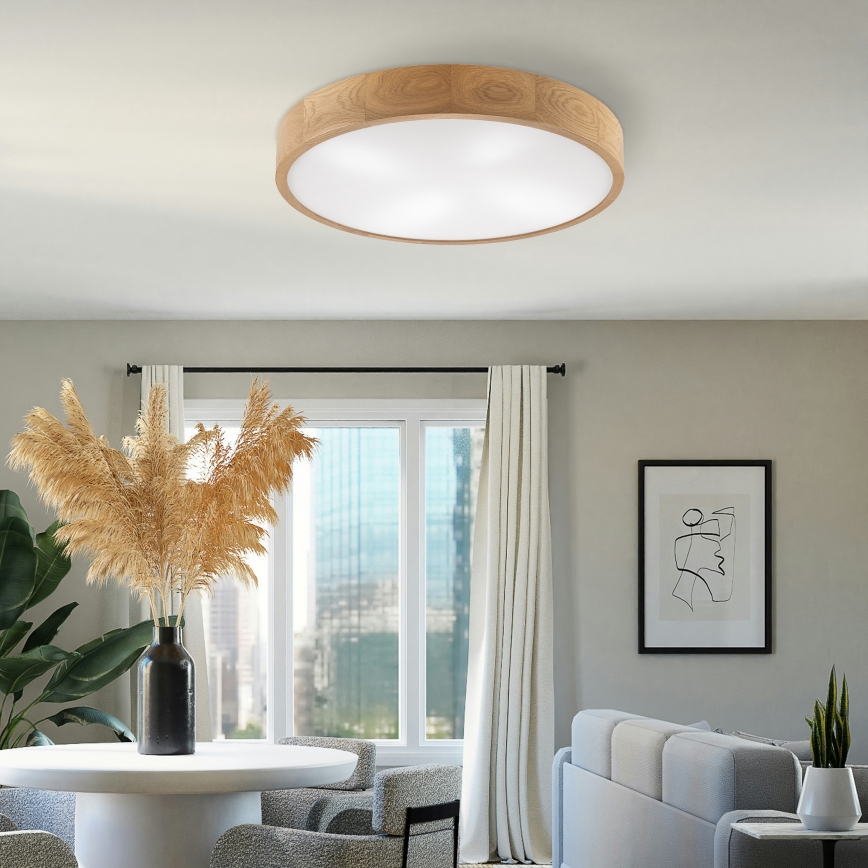 Brilagi - LED Plafonnier CARVALHO 4xE27/60W/230V chêne ø 57,5 cm