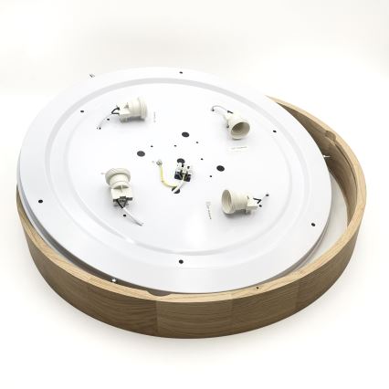 Brilagi - LED Plafonnier CARVALHO 4xE27/60W/230V chêne ø 57,5 cm