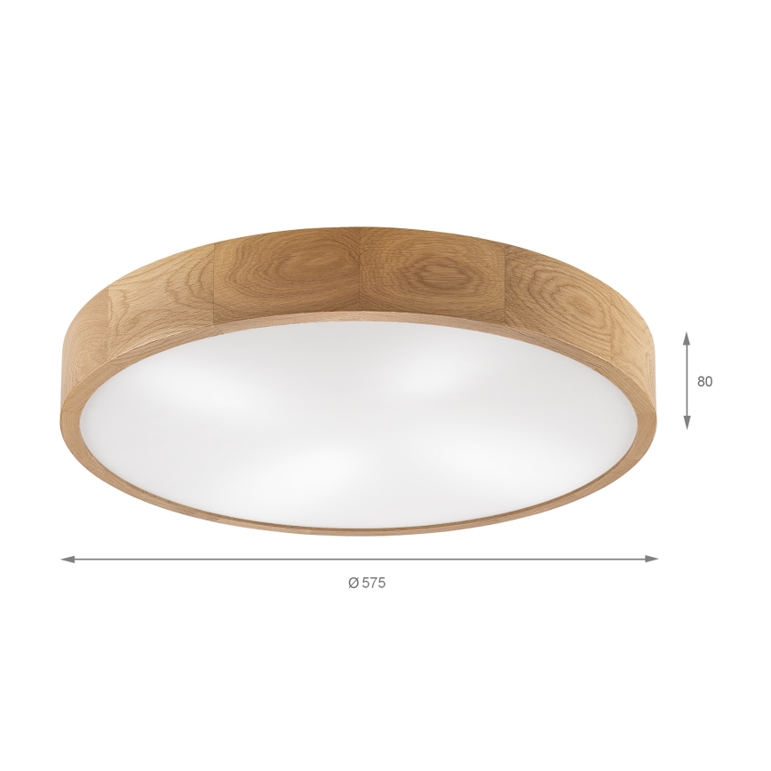 Brilagi - LED Plafonnier CARVALHO 4xE27/60W/230V chêne ø 57,5 cm