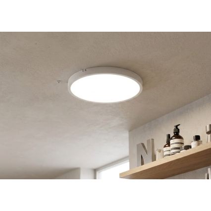 BRILAGI - Plafonnier LED pour salle de bains avec détecteur ZENNA LED/18W/230V Ø 29,5 cm IP44 blanc + télécommande