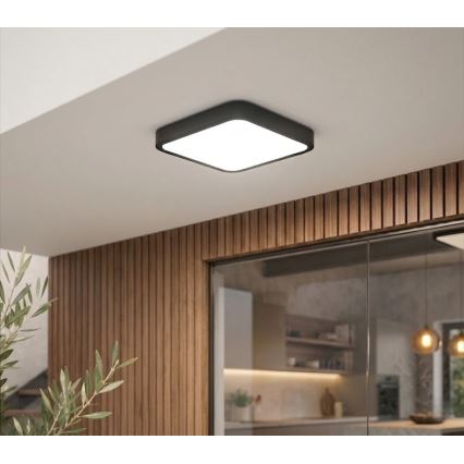 BRILAGI - Plafonnier LED pour salle de bains ZENNA LED/18W/230V 28,5x28,5 cm IP44 noir