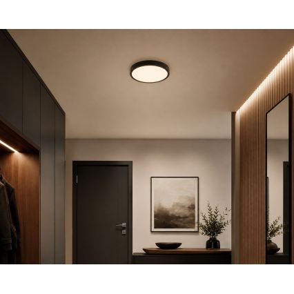 BRILAGI - Plafonnier LED de salle de bains ZENNA LED/18W/230V Ø 29,5 cm IP44 noir