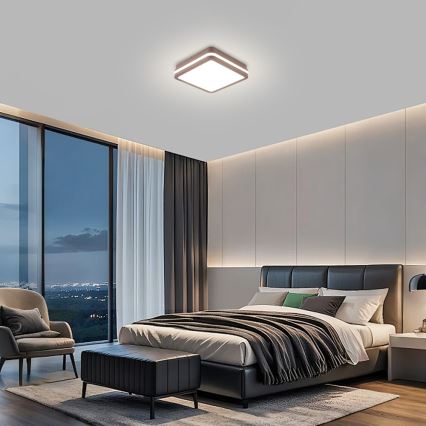 Brilagi - Plafonnier extérieur LED BENE LED/18W/230V 21,5x21,5 cm marron IP54