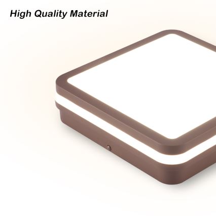 Brilagi - Plafonnier extérieur LED BENE LED/18W/230V 21,5x21,5 cm marron IP54