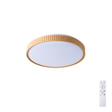 Brilagi - Plafonnier LED dimmable CORVO LED/72W/230V 3000-6000K décor bois Ø 50 cm + télécommande incluse
